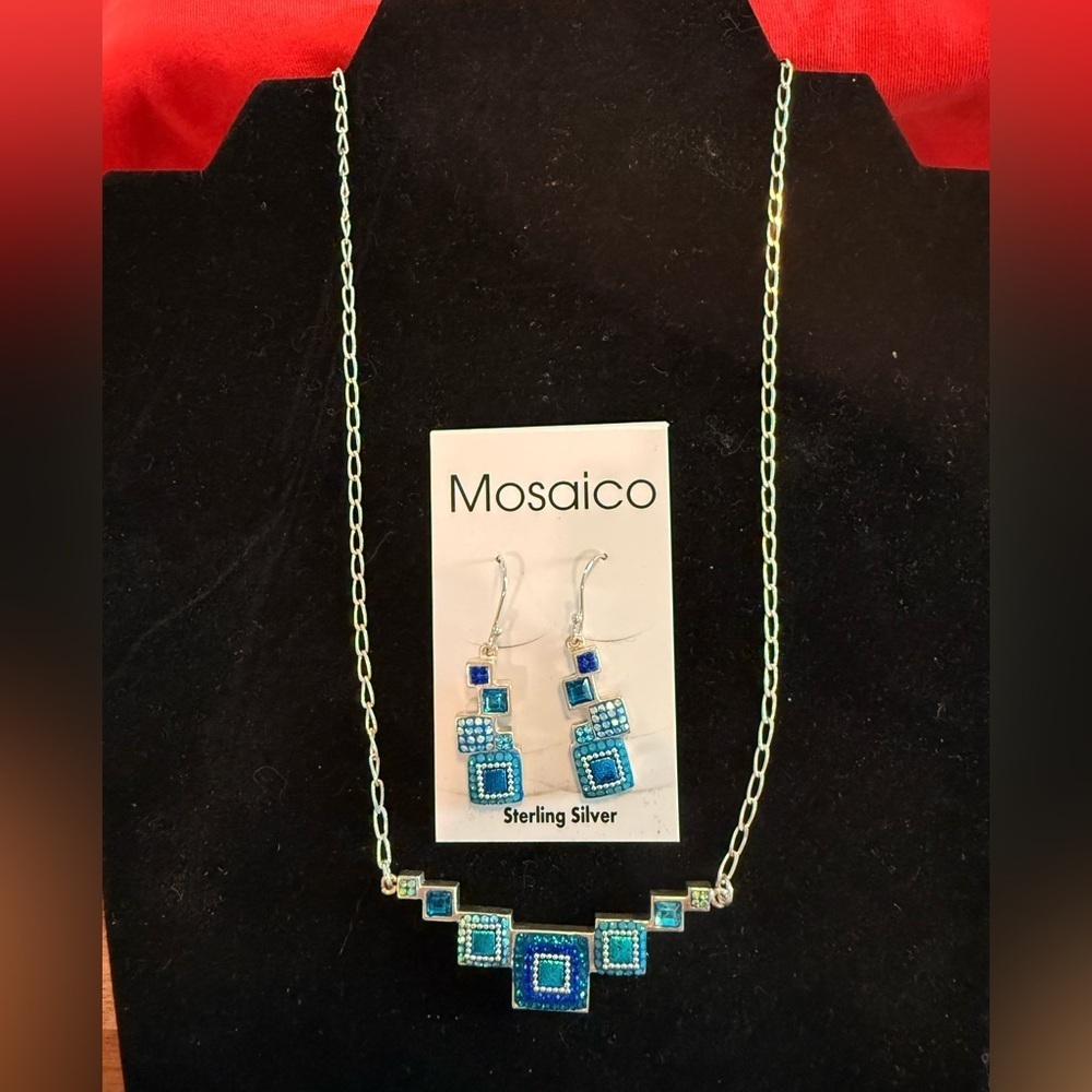 NWT Gorgeous Austrian Crystal / 925 Silver necklace & earrings from Mosaico - Picture 12 of 12